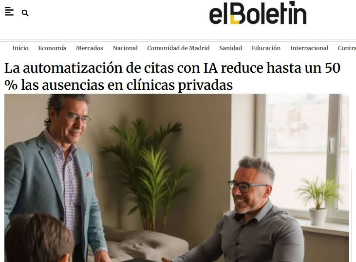 Noticia de El Boletín sobre agendas llenas y pacientes satisfechos en clínicas privadas