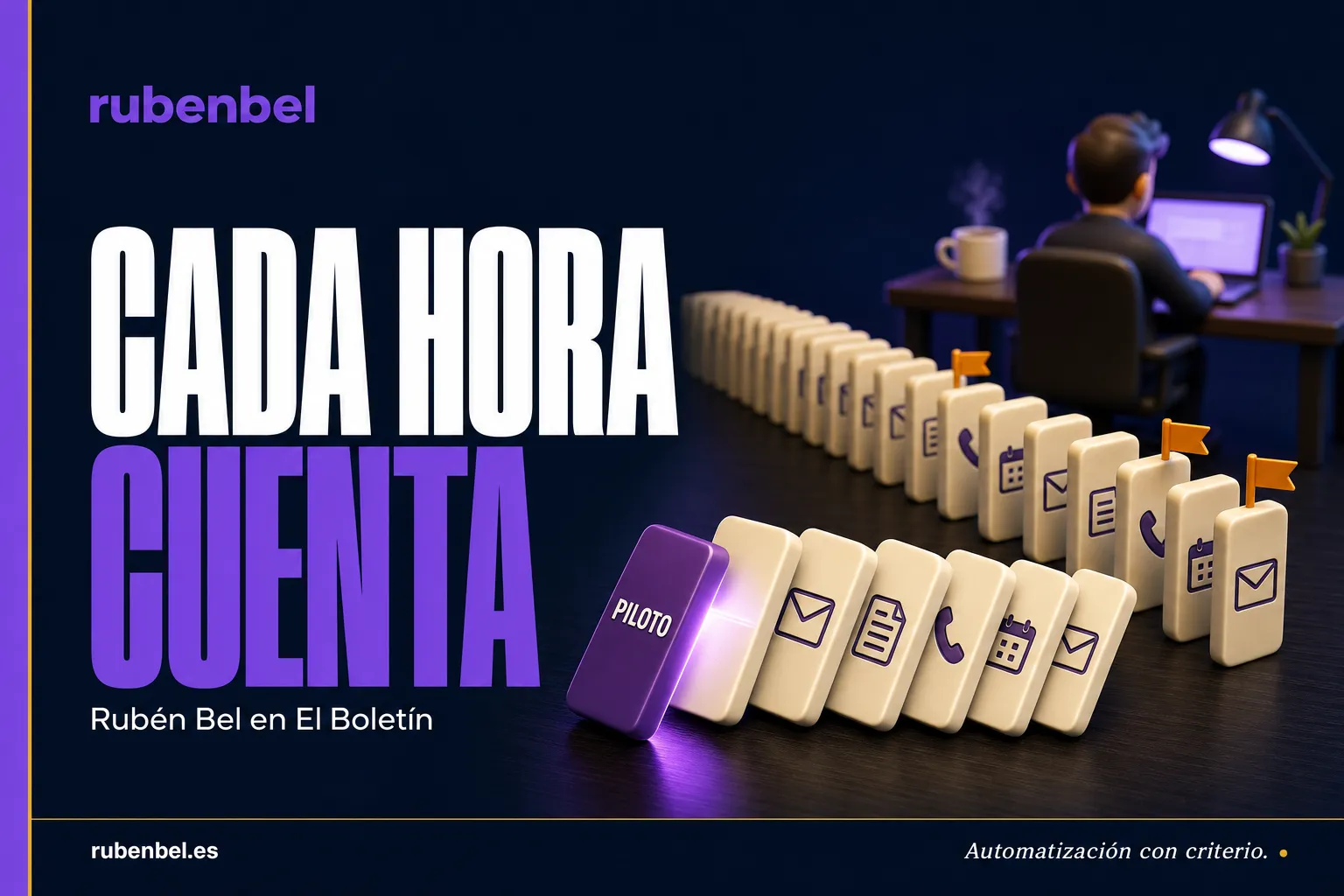 Fila de fichas de dominó que empieza a caer con una ficha piloto: Rubén Bel en El Boletín