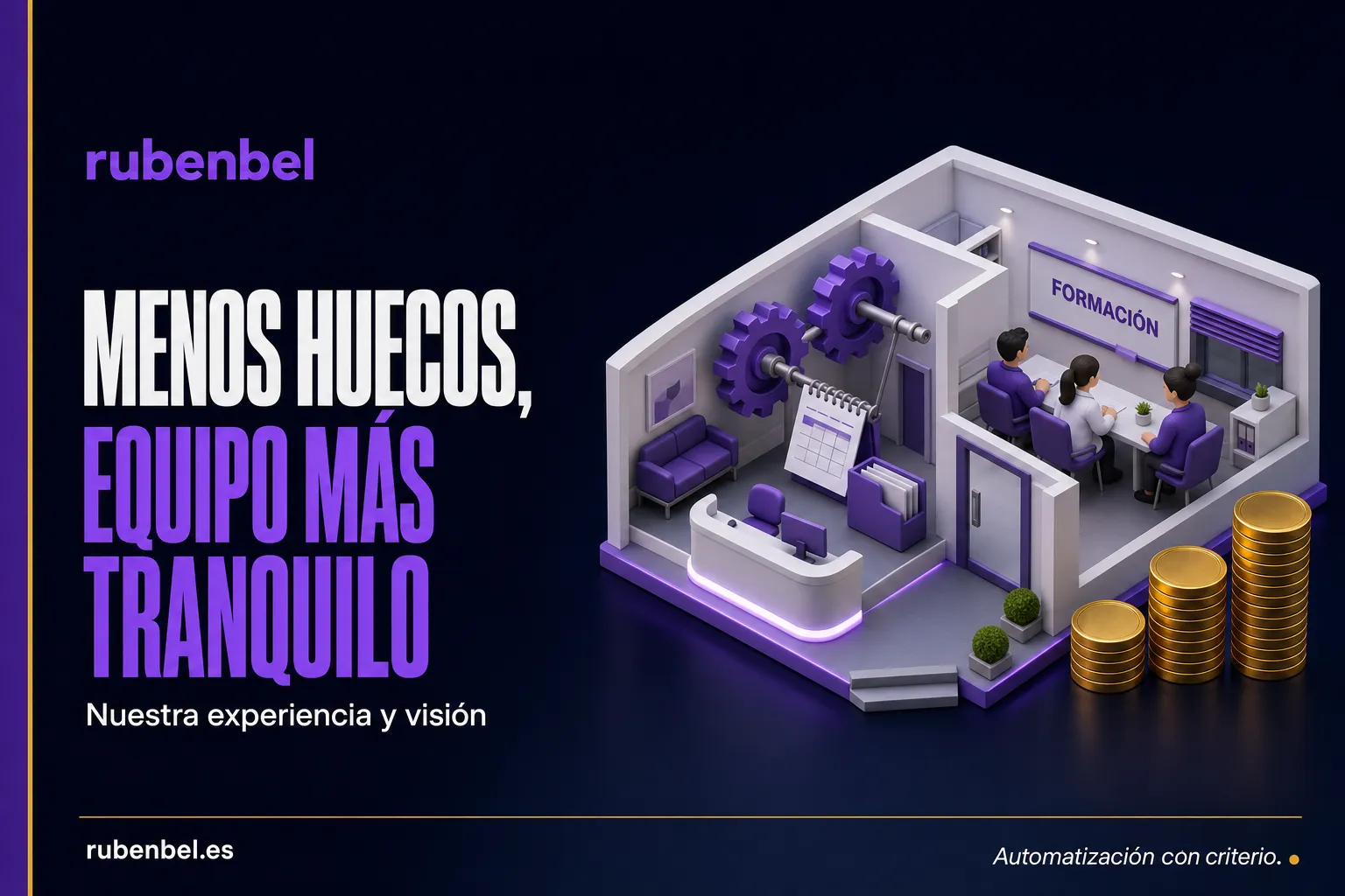 Maqueta de una clínica con engranajes, agenda y equipo formándose: Rubén Bel en Capital 24h