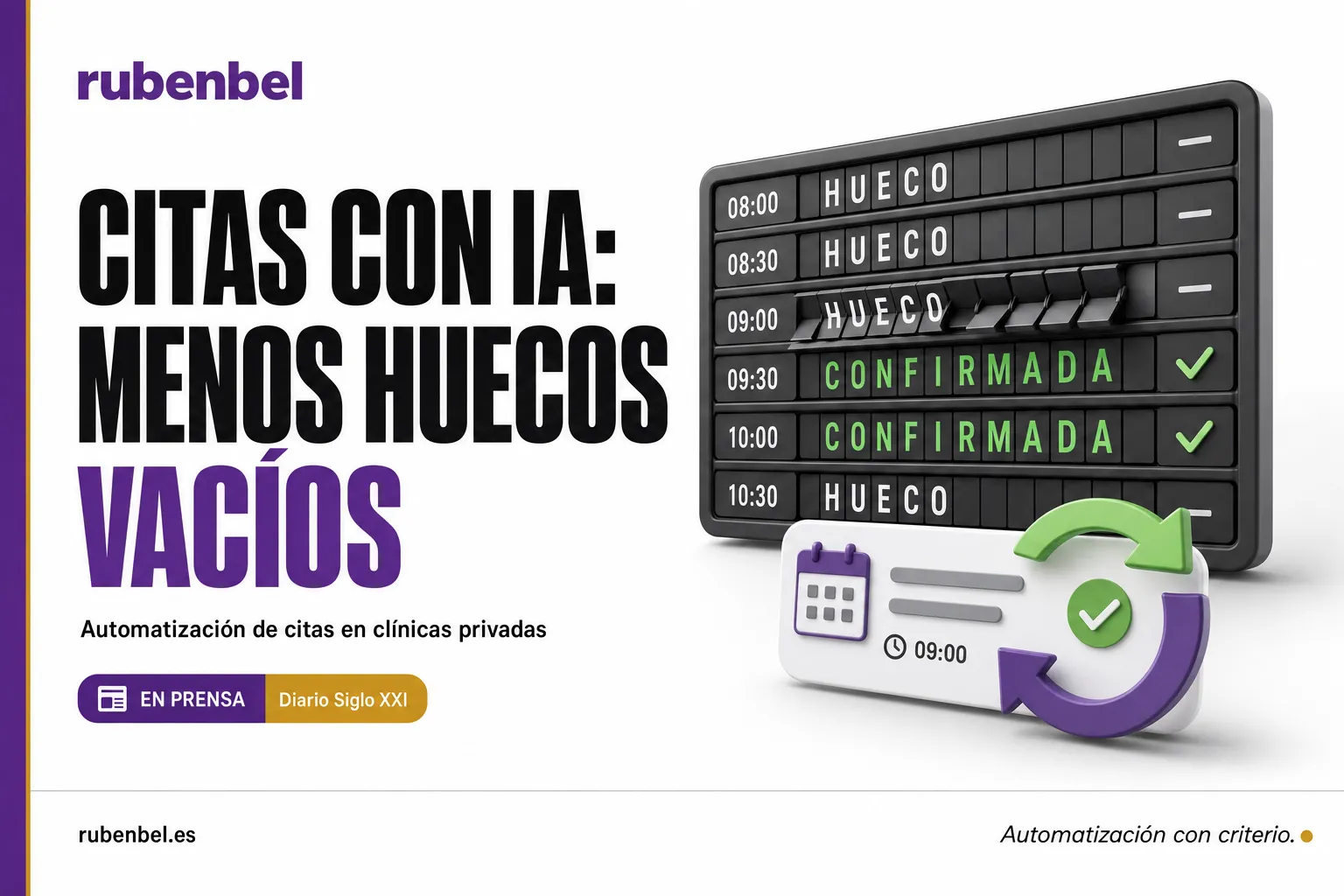 Diario Siglo XXI: citas con IA en clínicas privadas con menos huecos vacíos