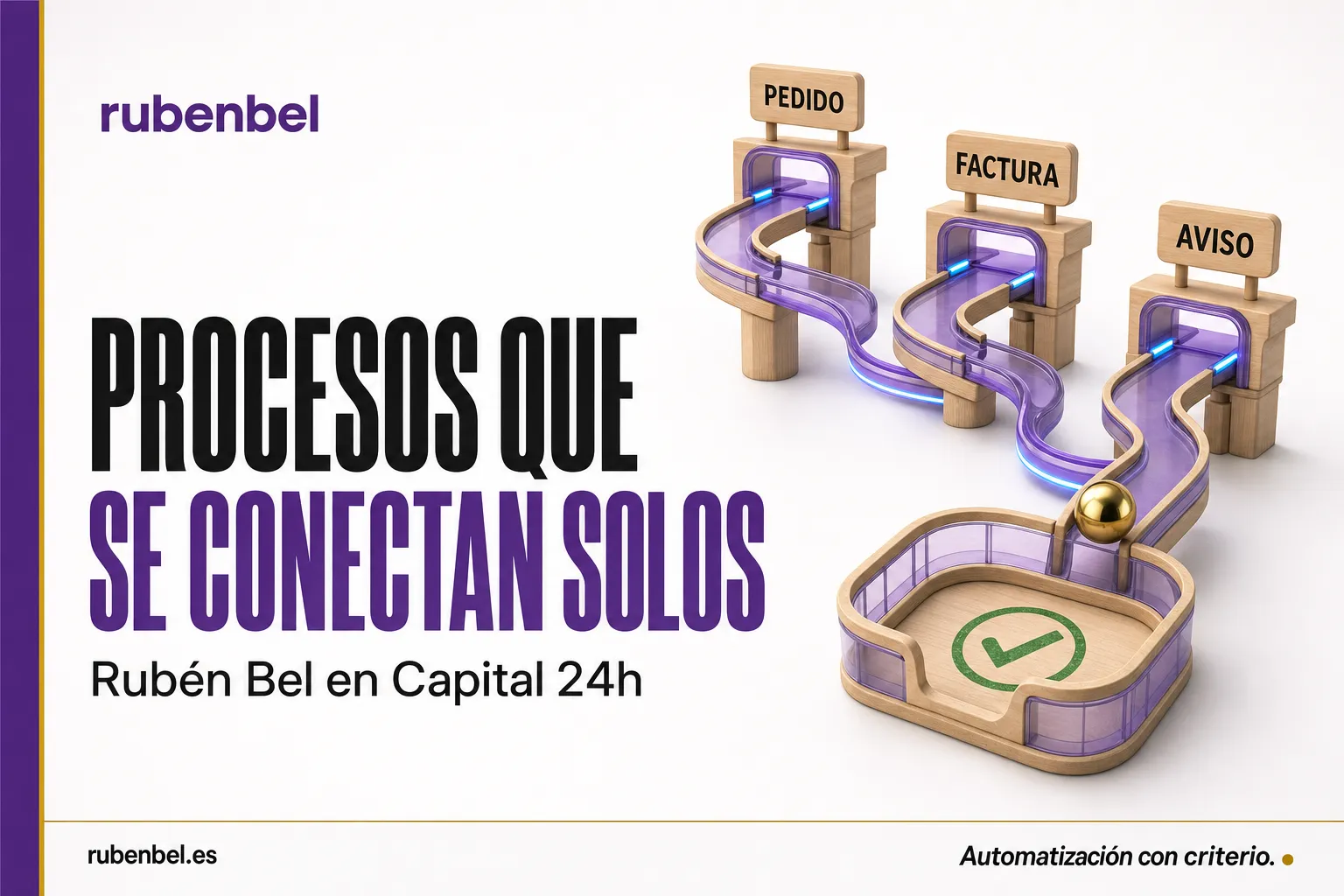 Circuito de canicas en el que un pedido pasa solo por factura y aviso: Rubén Bel en Capital 24h