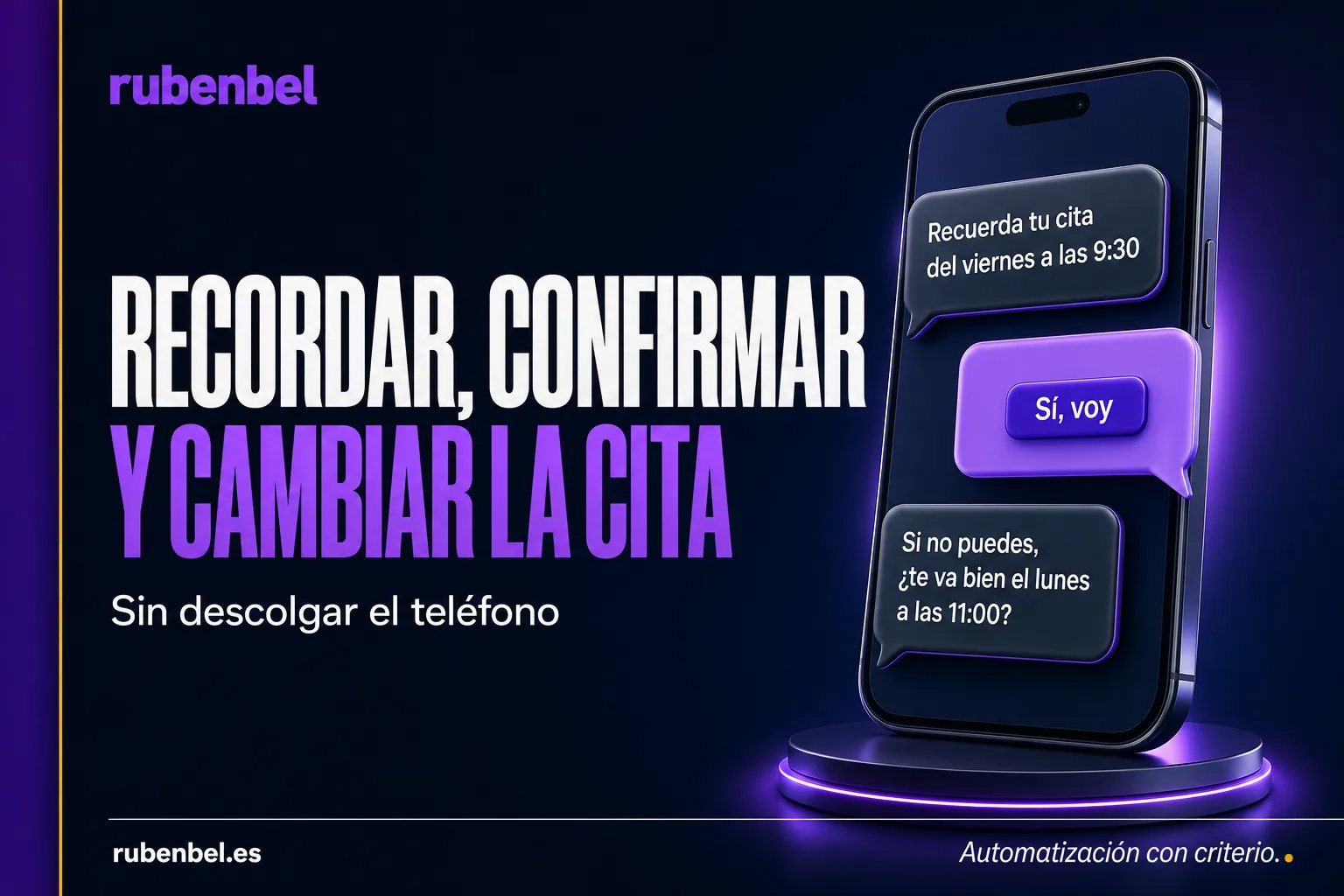 Avisos a pacientes por WhatsApp: recordatorio, confirmación y cambio de cita automatizados