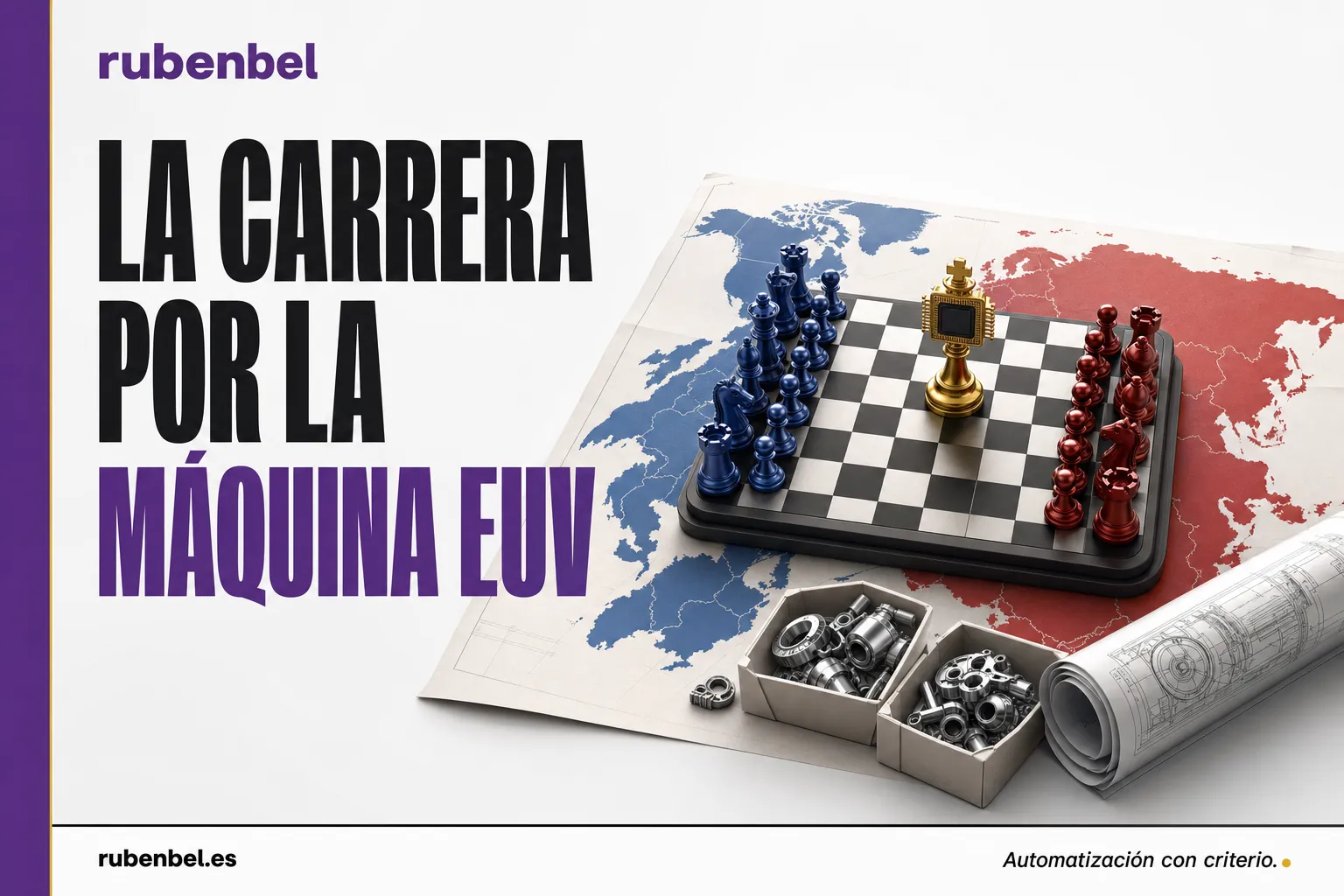 Tablero de ajedrez con un chip como rey: la carrera de China por fabricar su propia máquina EUV como la de ASML