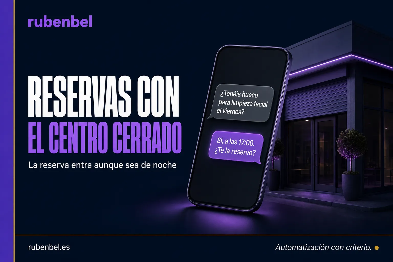 Chatbot para centro estético reservando una cita por mensaje fuera de horario