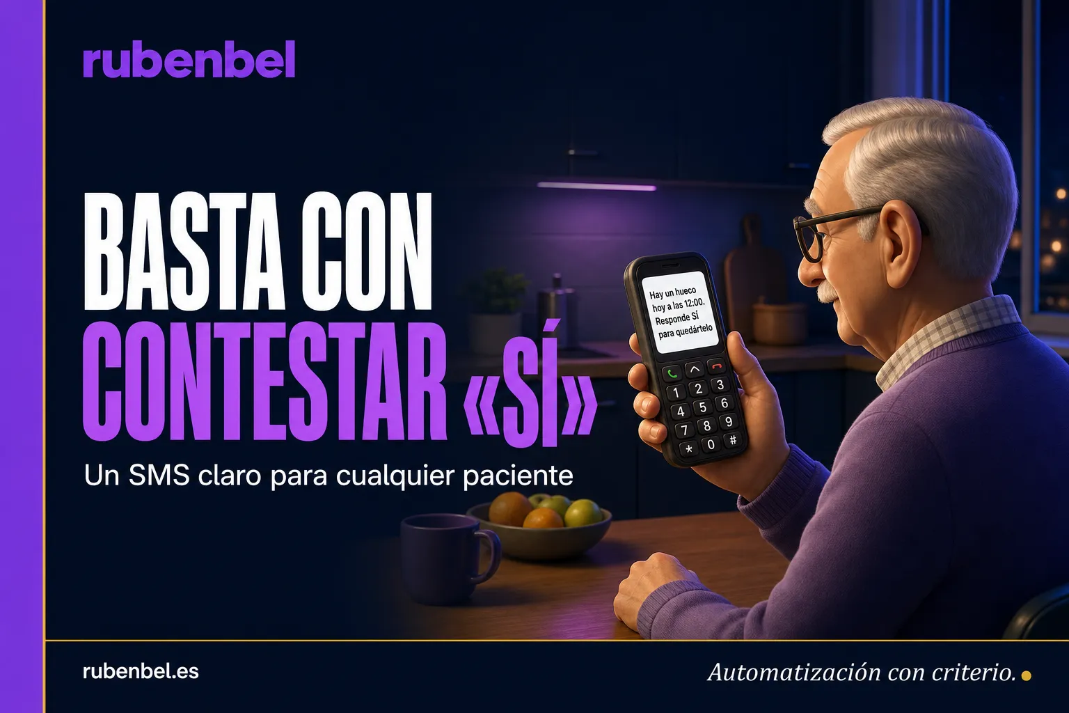 Aviso de hueco libre por SMS a un paciente mayor desde la lista de espera inteligente